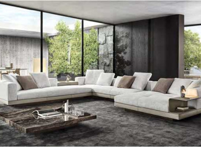 U-shape Sofa Modern Corner sofa Upholstered couch Textile Living landscape Corner suite